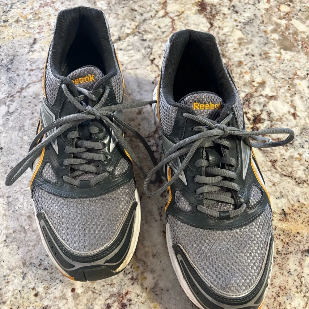 Reebok Gray and Orange Athletic Shoes - Picture 2 of 6